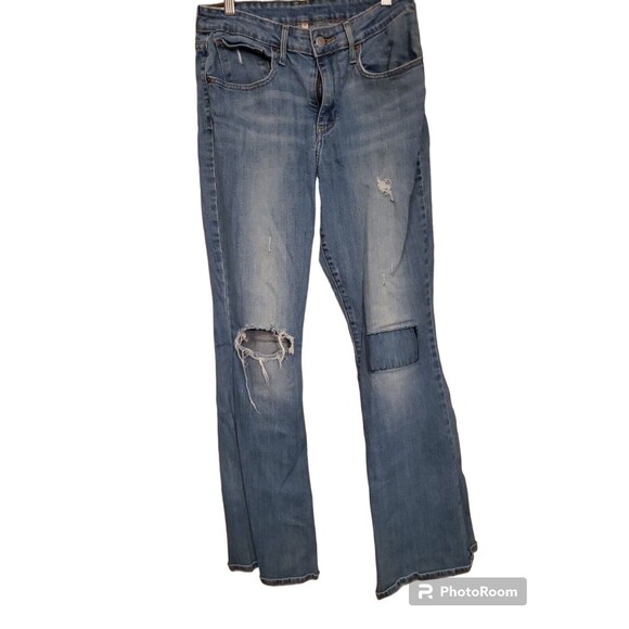 Levi's Blue Jeans Size 30 Distressed 30inch inseam Cotton Elastane - Picture 1 of 11